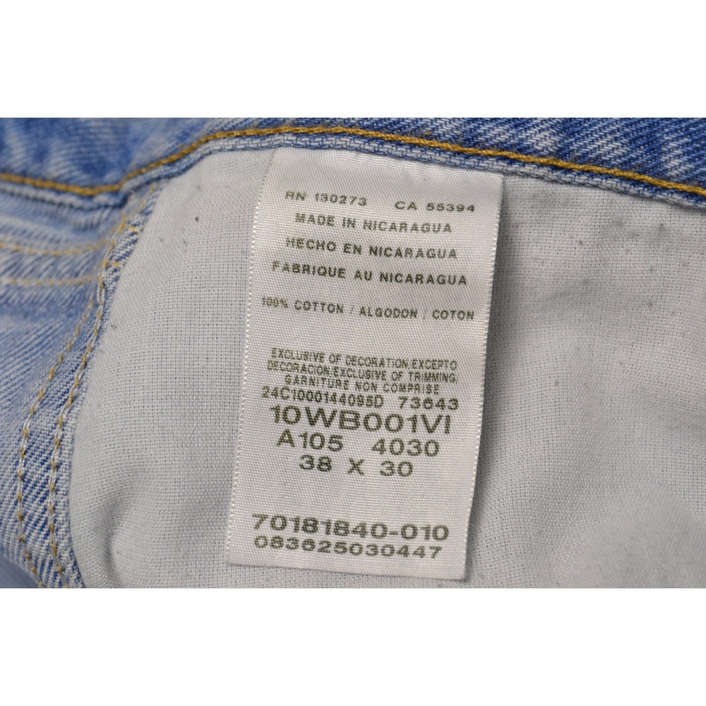 Wrangler Jeans‎ Mens 38x30 Light Blue Five Star Denim Straight Leg 10WB001VI - Picture 4 of 6